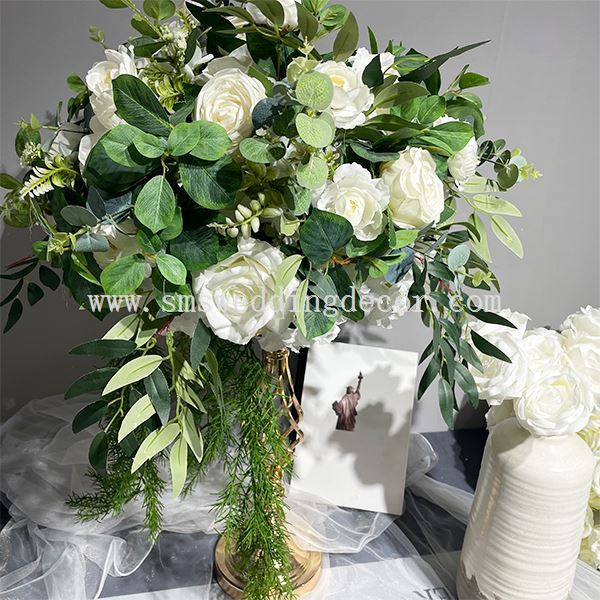 white and green artificial flowers