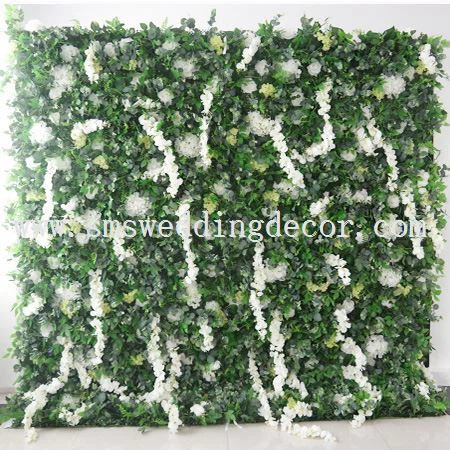 artificial grass and flower wall